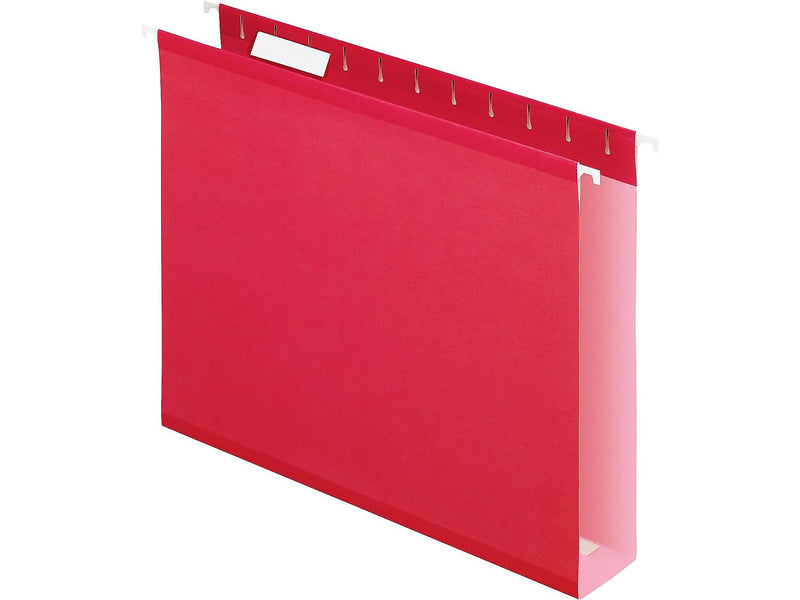 Pendaflex Hanging File Folders, 2" Expansion, Letter Size, Red, 25/Box (PFX 04152x2 RED)