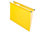 Pendaflex SureHook Reinforced Hanging File Folders, 5-Tab, Letter Size, Yellow, 20/Box (PFX 6152 1/5 YEL)