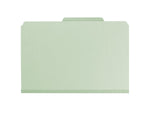 Smead 60% Recycled Recycled Pressboard Classification Folders, 2/5-Cut Tab, Legal Size, Gray/Green, 25/Box