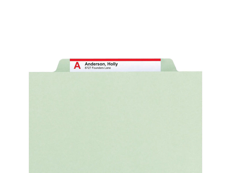 Smead 60% Recycled Recycled Pressboard Classification Folders, 2/5-Cut Tab, Legal Size, Gray/Green, 25/Box
