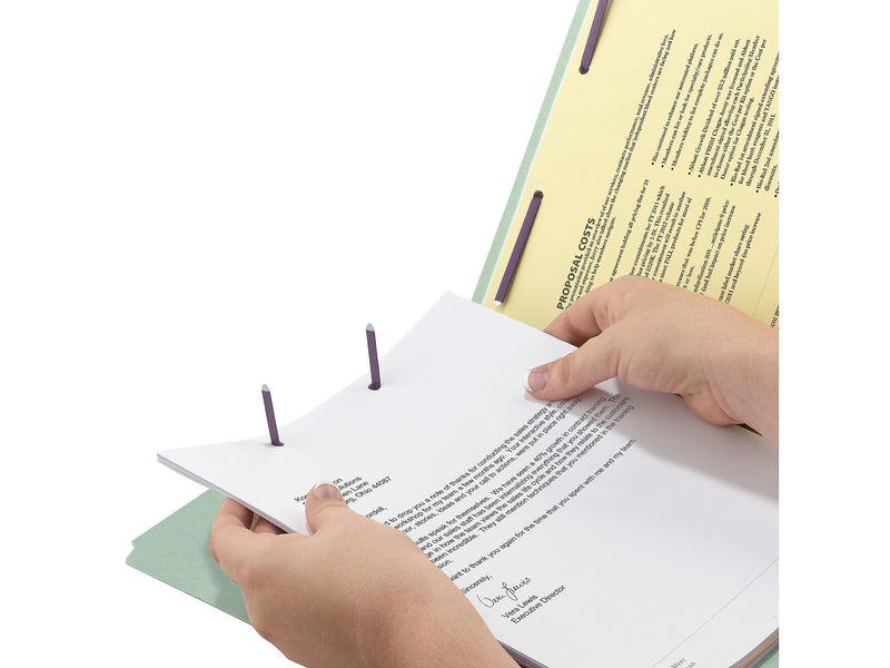 Smead 60% Recycled Recycled Pressboard Classification Folders, 2/5-Cut Tab, Legal Size, Gray/Green, 25/Box