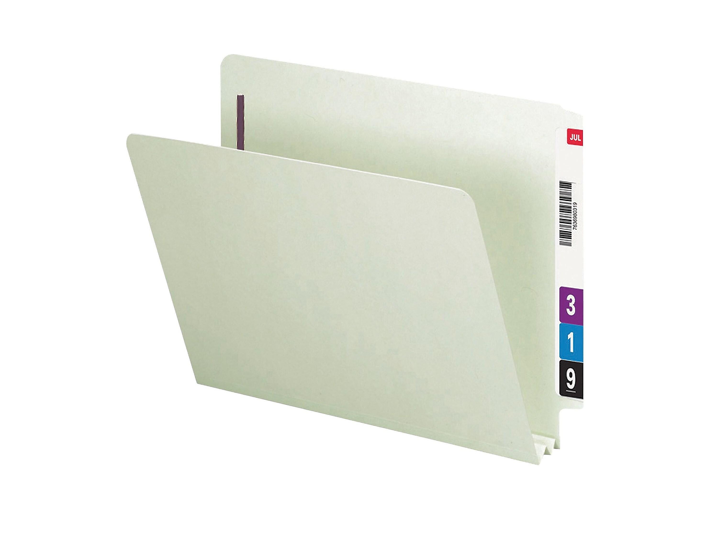 Smead 60% Recycled End Tab Folders, Letter Size, Gray/Green, 25/Box (34715)