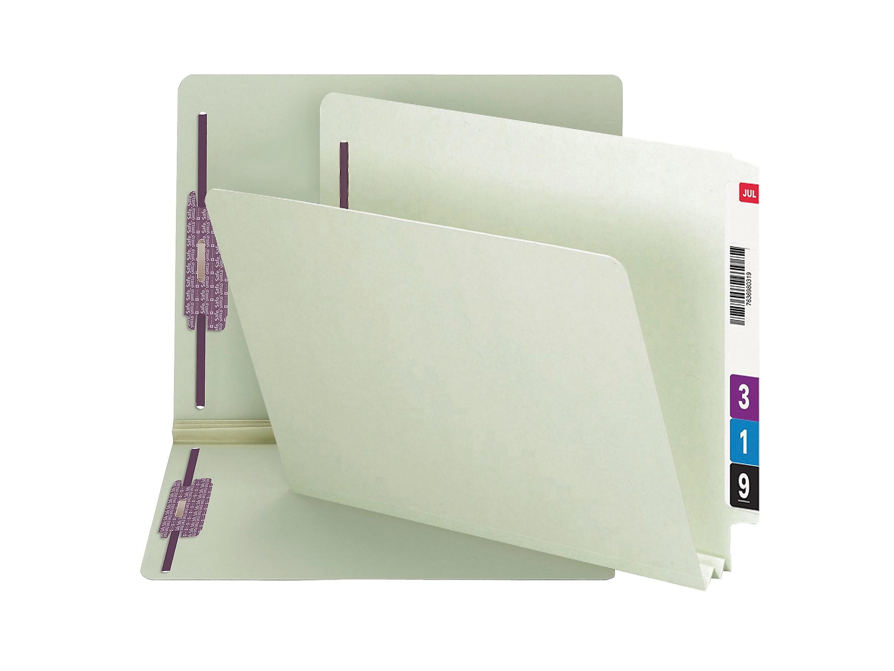 Smead 60% Recycled End Tab Folders, Letter Size, Gray/Green, 25/Box (34715)