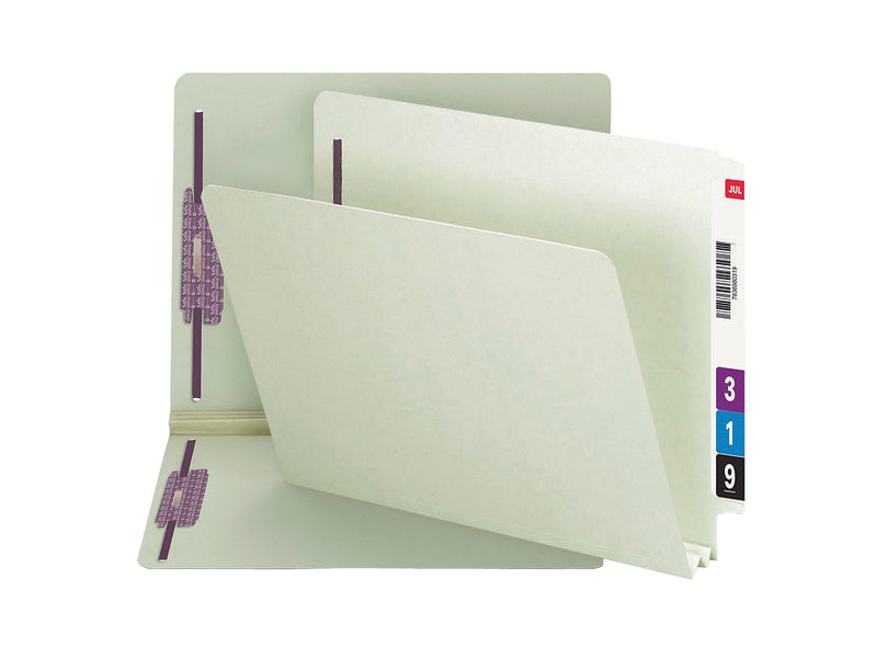 Smead 60% Recycled End Tab Folders, Letter Size, Gray/Green, 25/Box (34715)