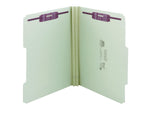 Smead 60% Recycled Pressboard Classification Folders, 2/5-Cut Tab, Letter Size, Gray/Green, 25/Box