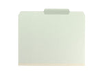 Smead 60% Recycled Pressboard Classification Folders, 2/5-Cut Tab, Letter Size, Gray/Green, 25/Box