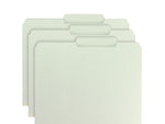Smead 60% Recycled Pressboard Classification Folders, 2/5-Cut Tab, Letter Size, Gray/Green, 25/Box