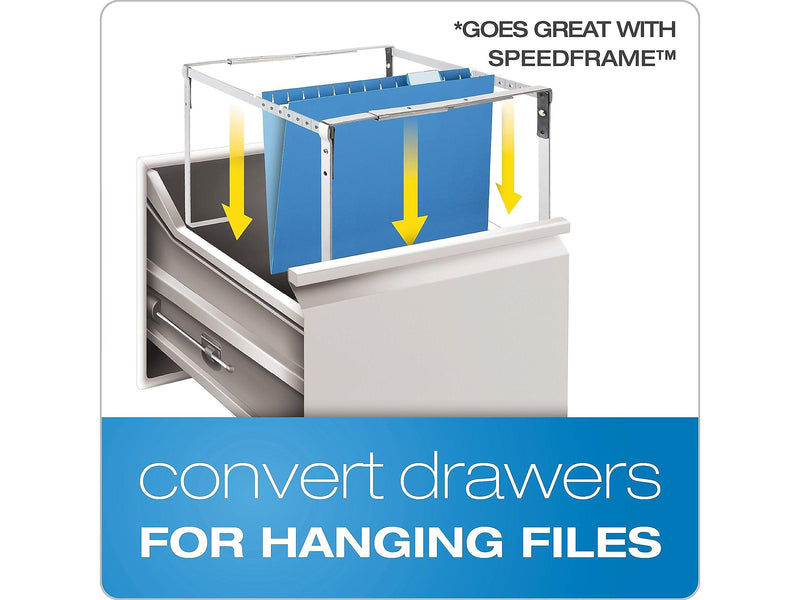 Pendaflex Reinforced Hanging File Folders, 1/5 Tab, Letter Size, Aqua, 25/Box (04152 1/5 AQU)