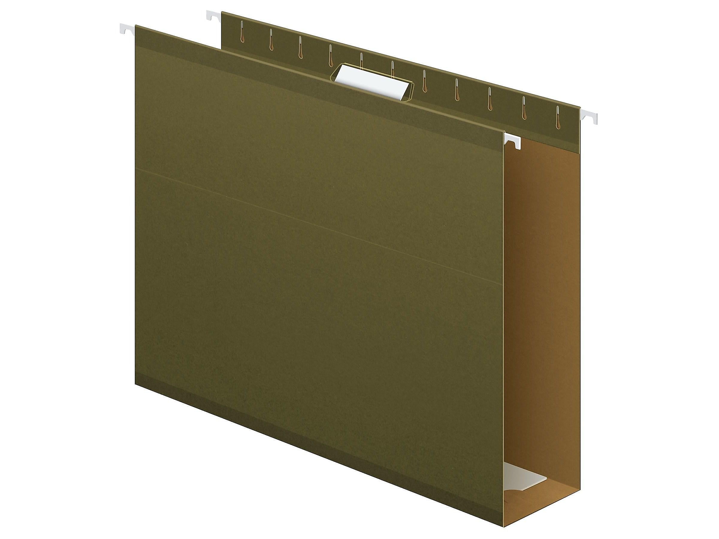 Pendaflex Reinforced Hanging File Folders, Extra Capacity, 5-Tab, Letter Size, Standard Green, 25/Box (PFX 04152x3)