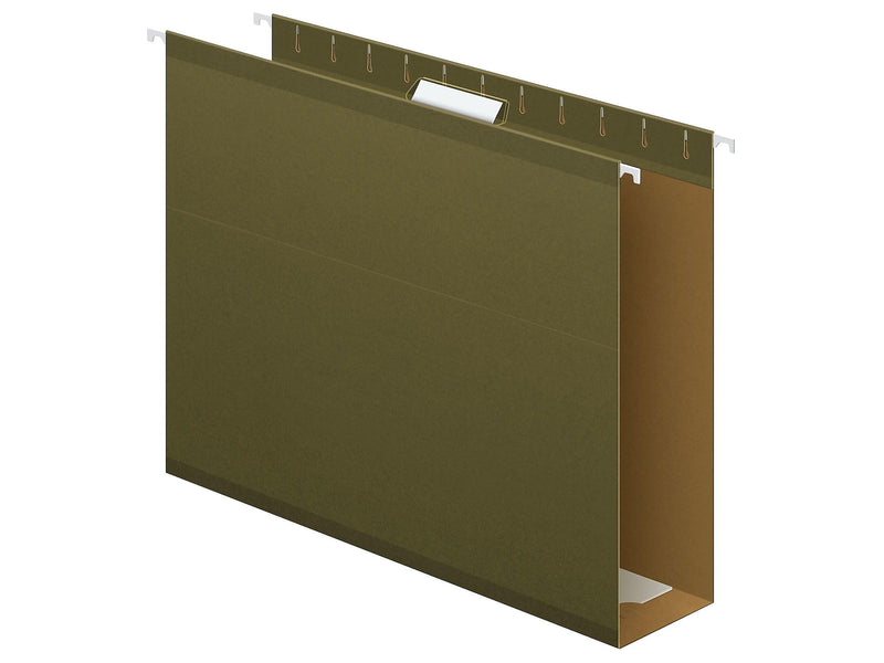 Pendaflex Reinforced Hanging File Folders, Extra Capacity, 5-Tab, Letter Size, Standard Green, 25/Box (PFX 04152x3)