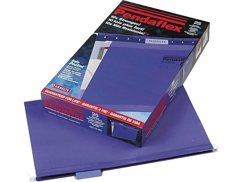 Pendaflex Recycled Hanging File Folders, Legal Size, Violet, 25/Box (PFX 4153 1/5 VIO)
