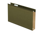 Pendaflex Reinforced Hanging File Folders, Extra Capacity, 5-Tab, Legal Size, 2" Expansion, Standard Green, 25/Box (PFX 04153x2)