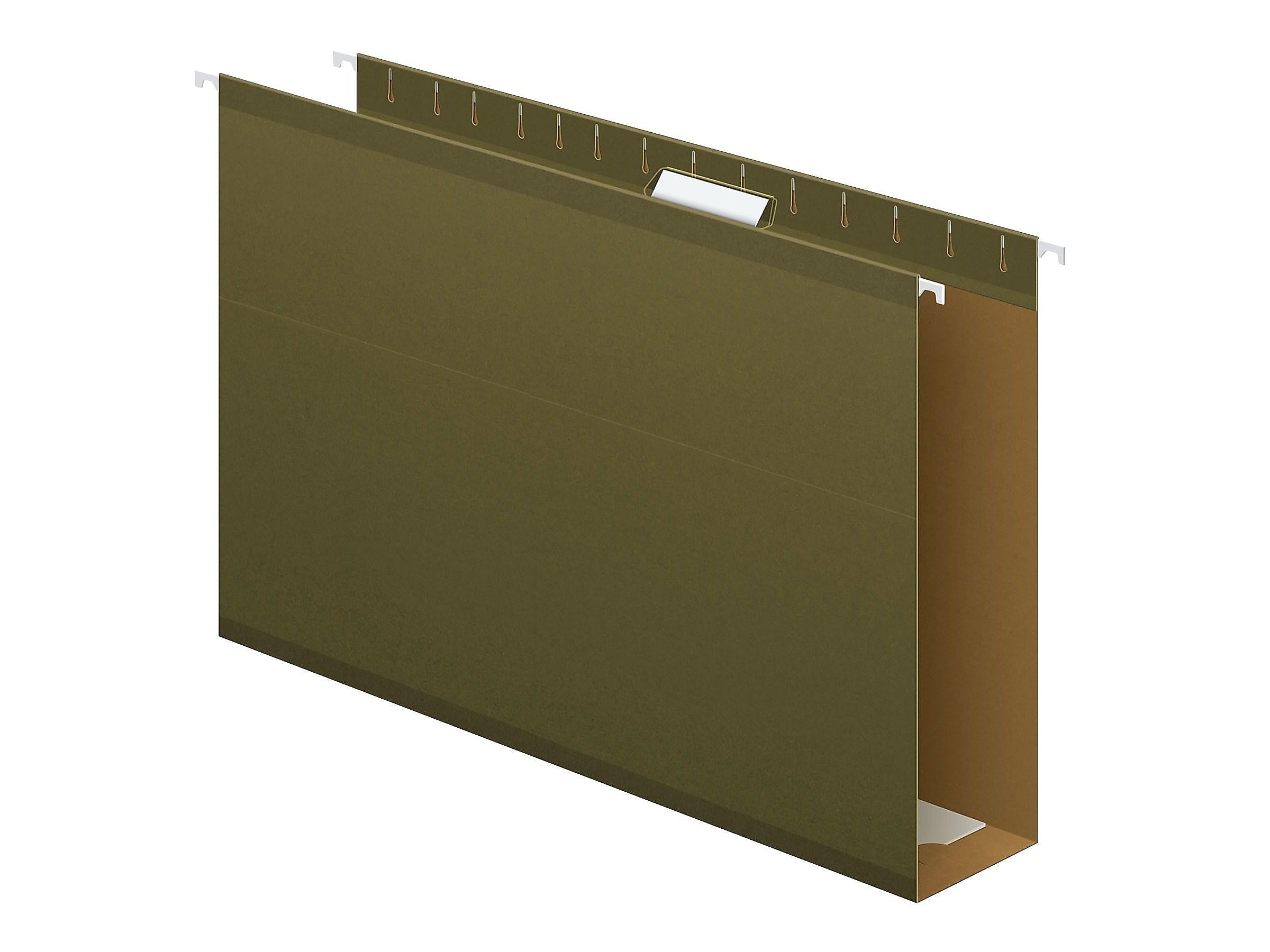 Pendaflex Reinforced Hanging File Folders, Extra Capacity, 5-Tab, Legal Size, Standard Green, 25/Box (PFX 04153x3)