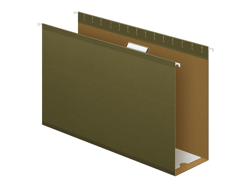 Pendaflex Reinforced Hanging File Folders, Extra Capacity, 5-Tab, Legal Size, Standard Green, 25/Box (PFX 04153x4)