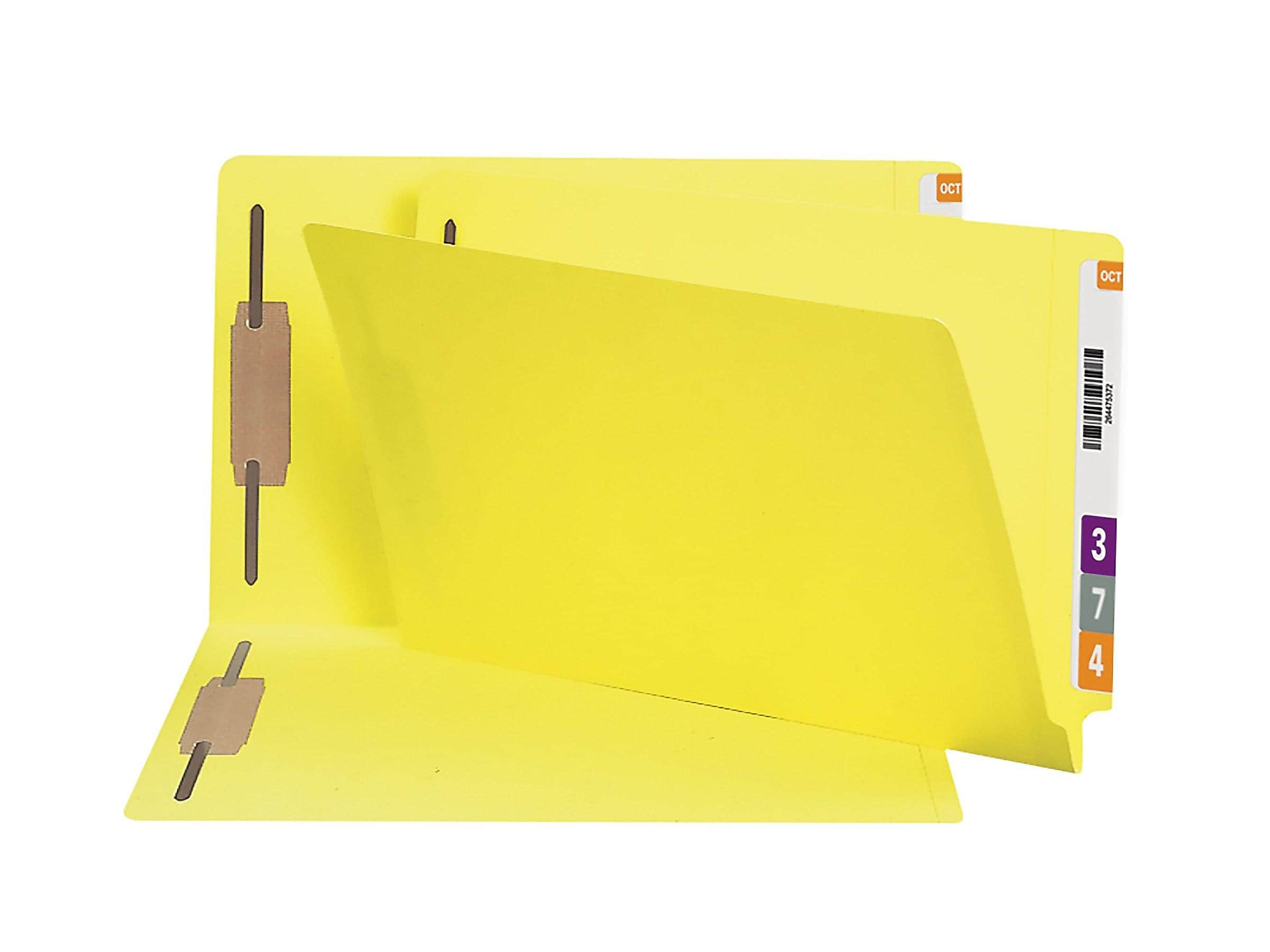 Smead End Tab Classification Folders, Shelf-Master Reinforced Straight-Cut Tab, Legal Size, Yellow, 50/Box (28940)