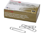 Officemate Super Premium Jumbo Paper Clips, Silver, 100 Clips/Box, 10 Boxes/Pack (99907)