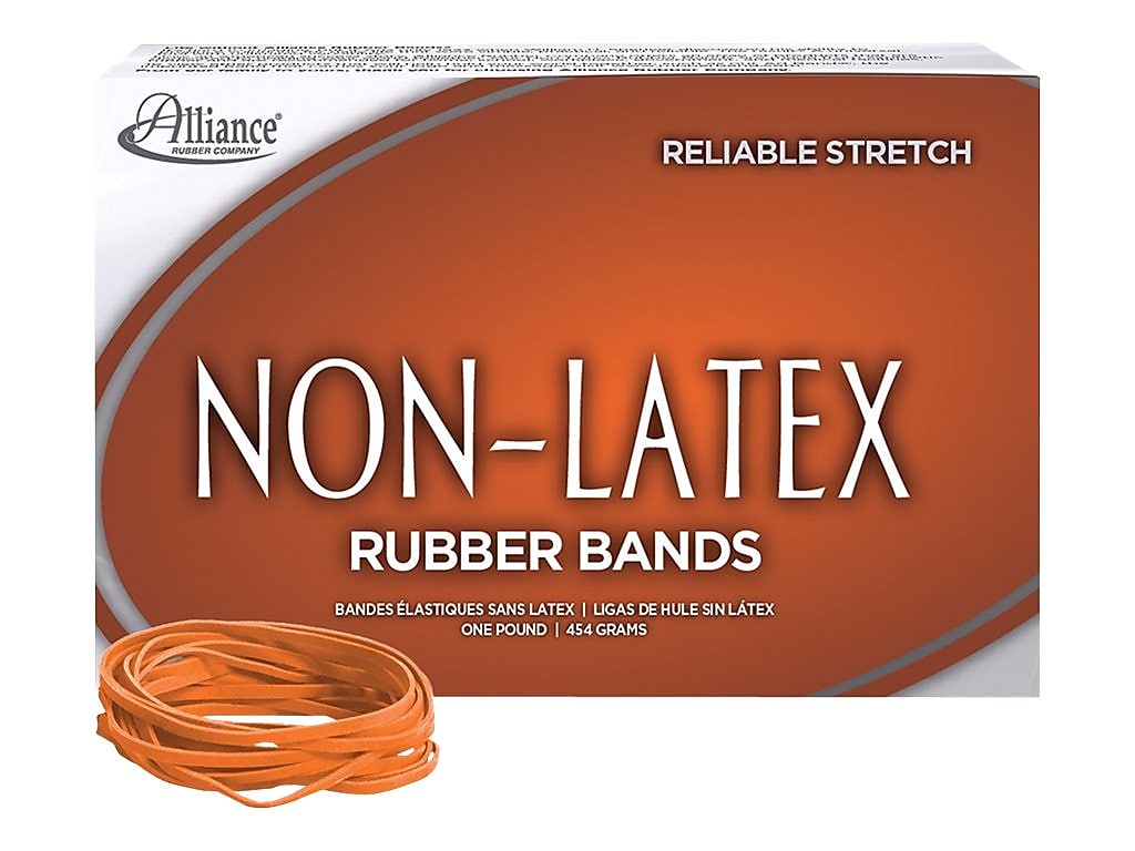 Alliance Non-Latex Multi-Purpose #33 Rubber Bands, 3-1/2" x 1/8", Non-Latex, Orange, 720/Box (37336)