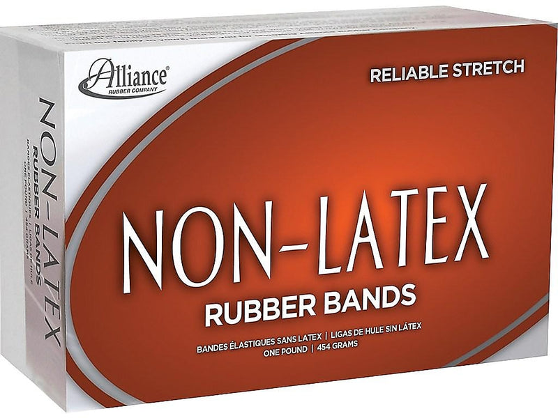 Alliance Non-Latex Multi-Purpose #64 Rubber Bands, 3-1/2" x 1/4", Non-Latex, Orange, 380/Box (37646)