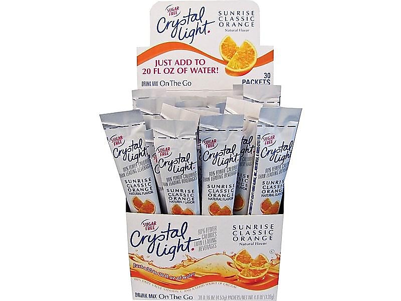 Crystal Light On-The-Go Sugar Free Sunrise Classic Orange Powdered Drink Mix, 0.16 Oz., 30 Packets/Box (GEN00504)