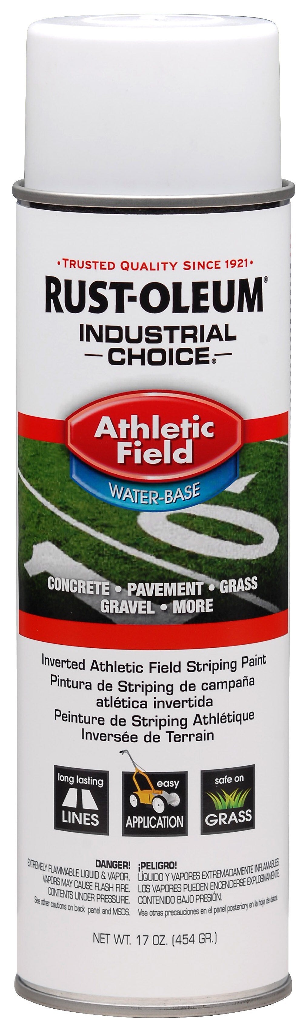 Rust-Oleum Industrial Choice Af1600 Athletic Field Striping Paint, White, 17 oz. Spray, 12/Pack (206043)