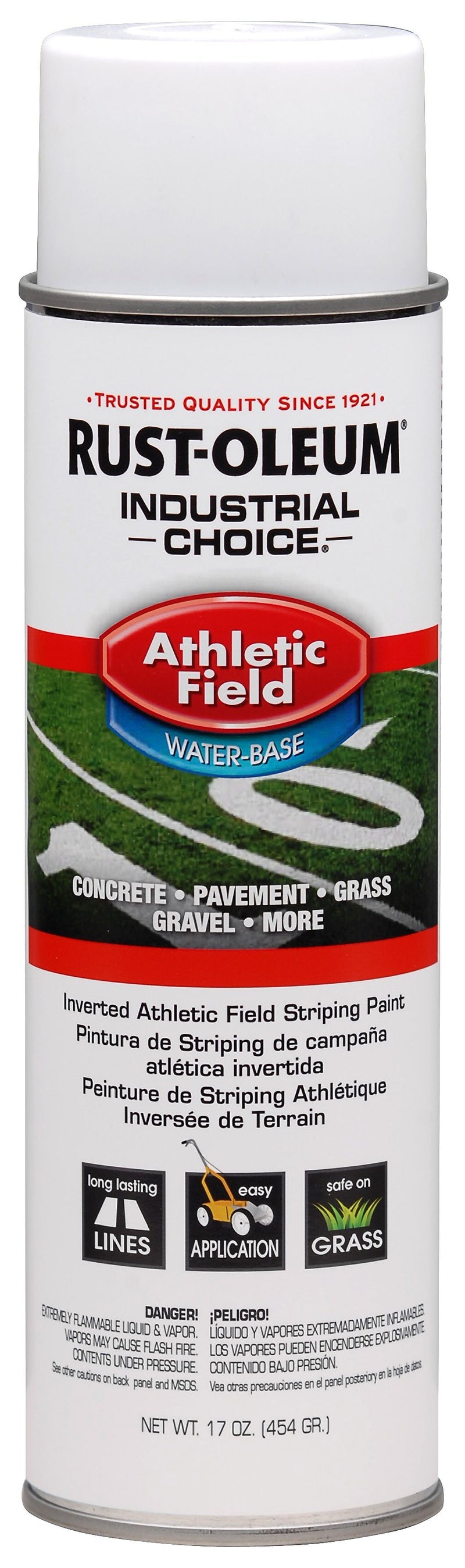 Rust-Oleum Industrial Choice Af1600 Athletic Field Striping Paint, White, 17 oz. Spray, 12/Pack (206043)