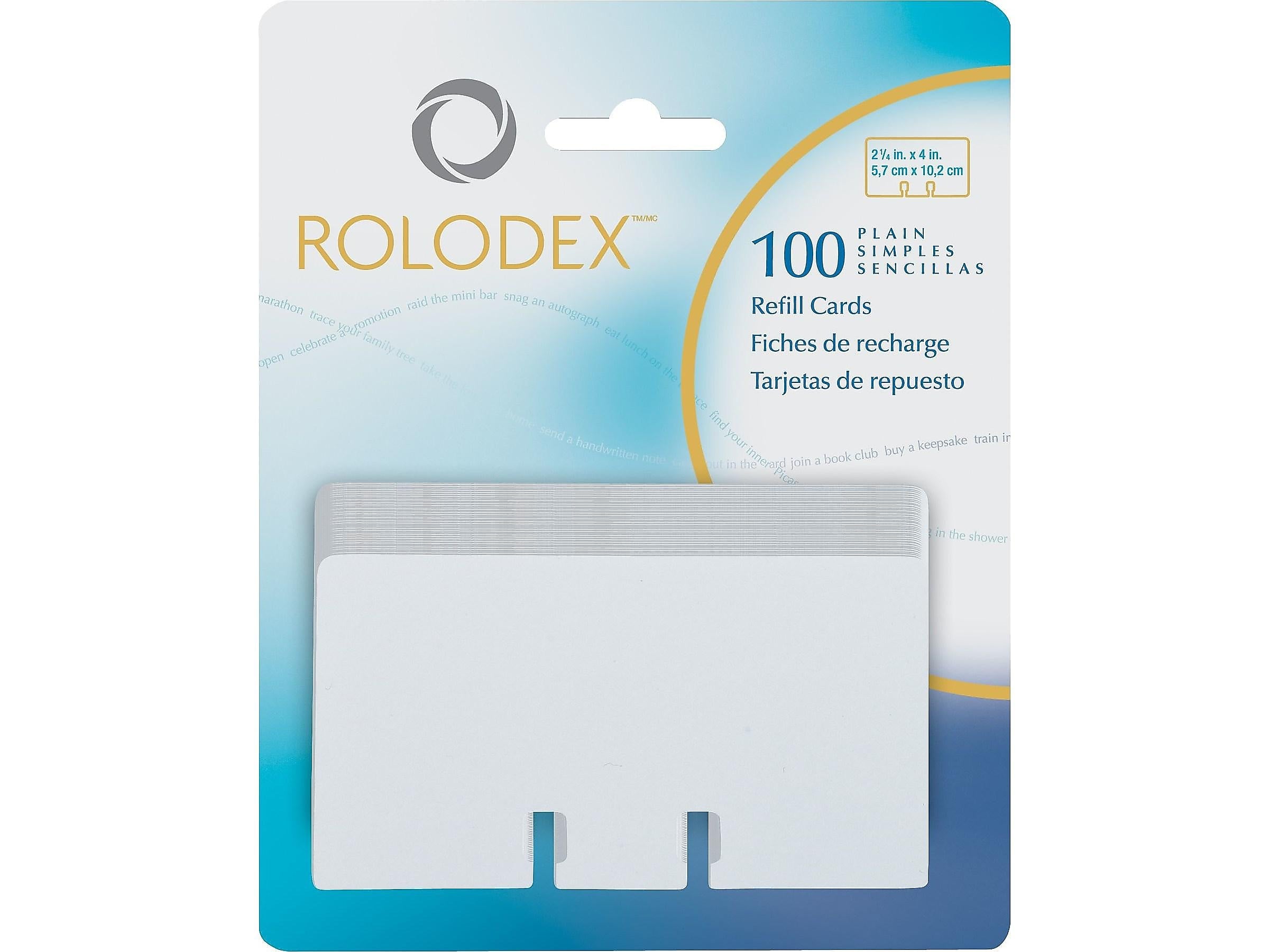 Rolodex Rotary Cards, White, 100/Pack (67558)