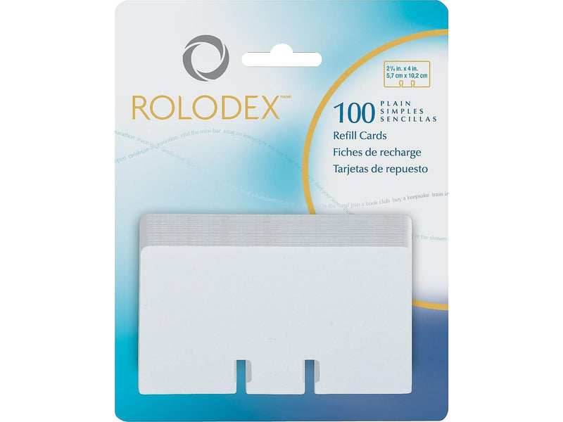 Rolodex Rotary Cards, White, 100/Pack (67558)