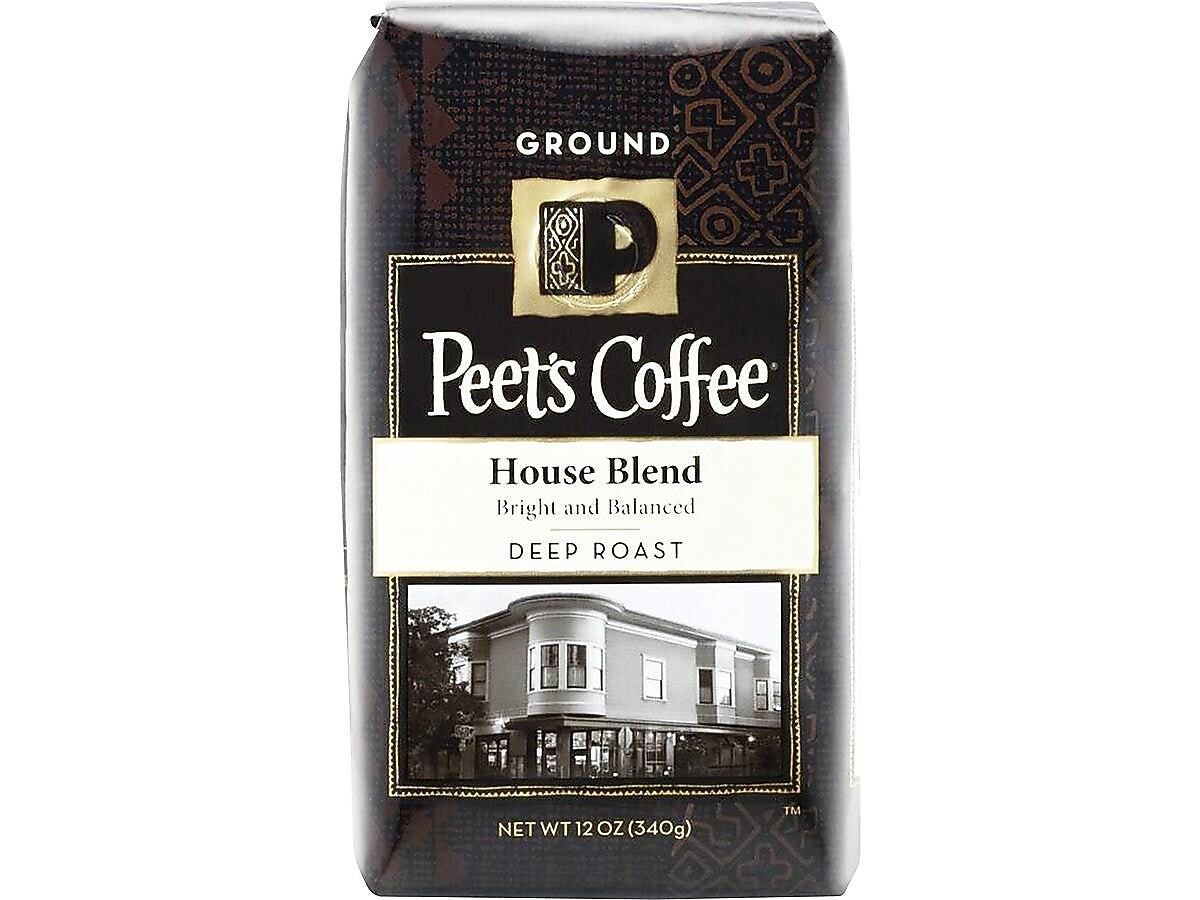 Peet's Coffee House Blend Ground Coffee, Dark Roast, 10.5 oz. (PCE835261)