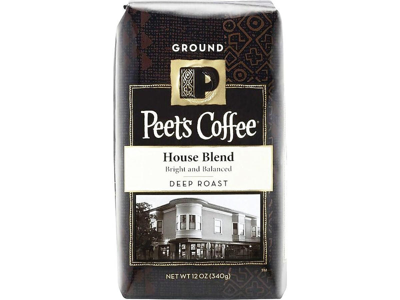 Peet's Coffee House Blend Ground Coffee, Dark Roast, 10.5 oz. (PCE835261)