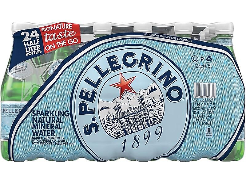 S.Pellegrino Sparkling Natural Mineral Water, 16.9 oz., 24 Bottles/Carton (12161701)