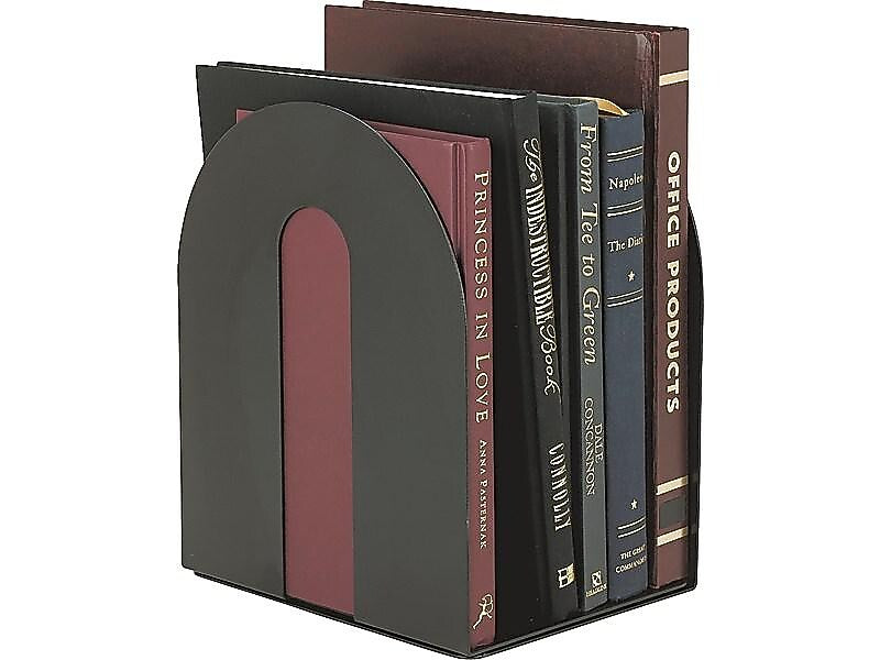 Officemate Heavy Duty Steel Book Ends, 10"H, Black (93142)