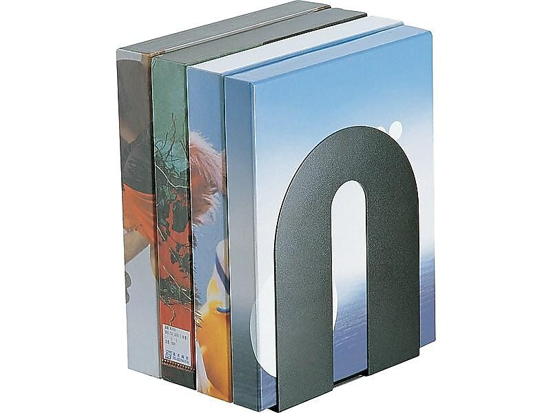 Officemate Heavy Duty Steel Book Ends, 10"H, Black (93142)