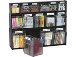 Deflect-O Interlocking Tilt Bin Plastic Compartment Storage, Black/Transparent (20504OP)