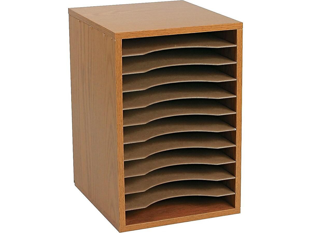 Safco Stackable Wood File Organizer, Oak (9419MO)