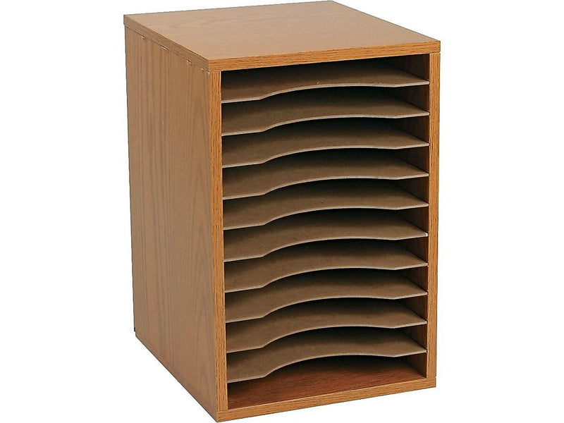Safco Stackable Wood File Organizer, Oak (9419MO)