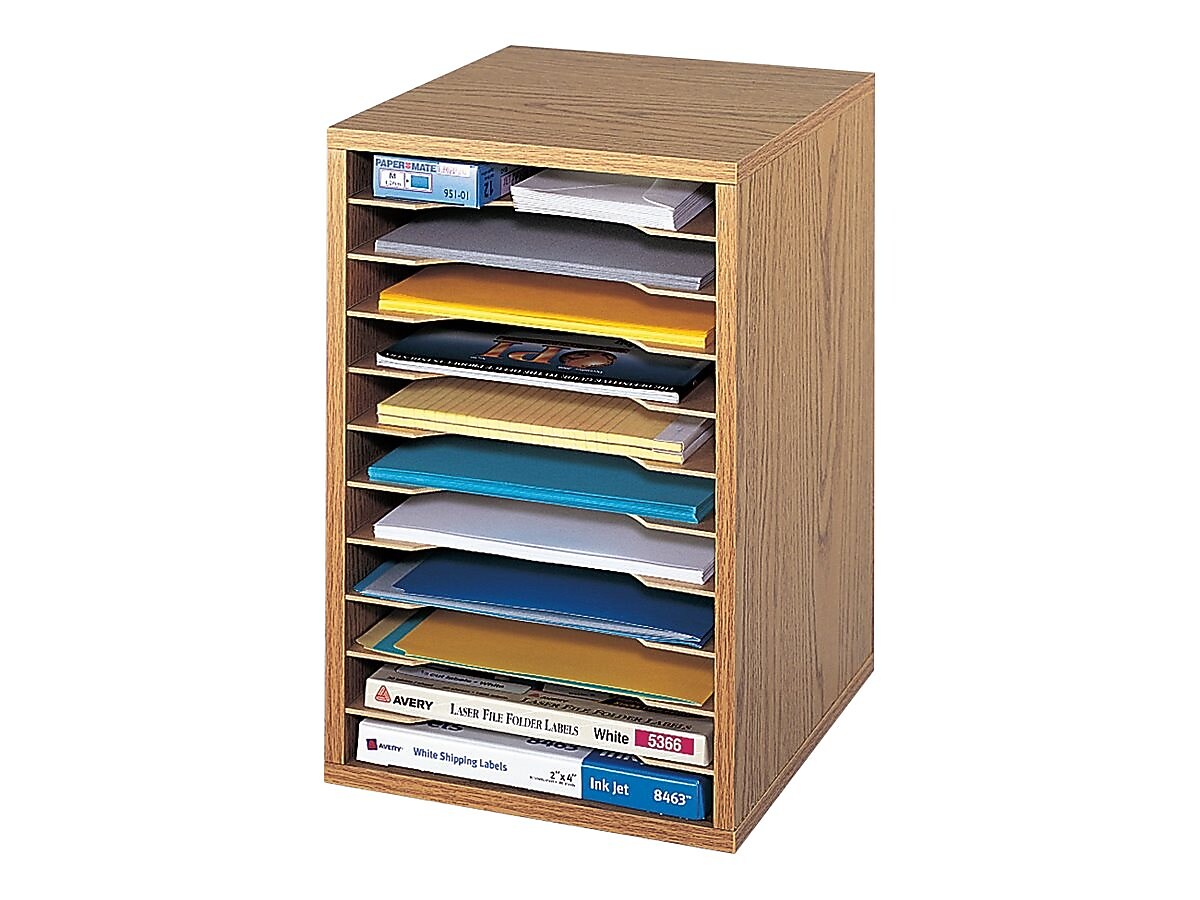 Safco Stackable Wood File Organizer, Oak (9419MO)