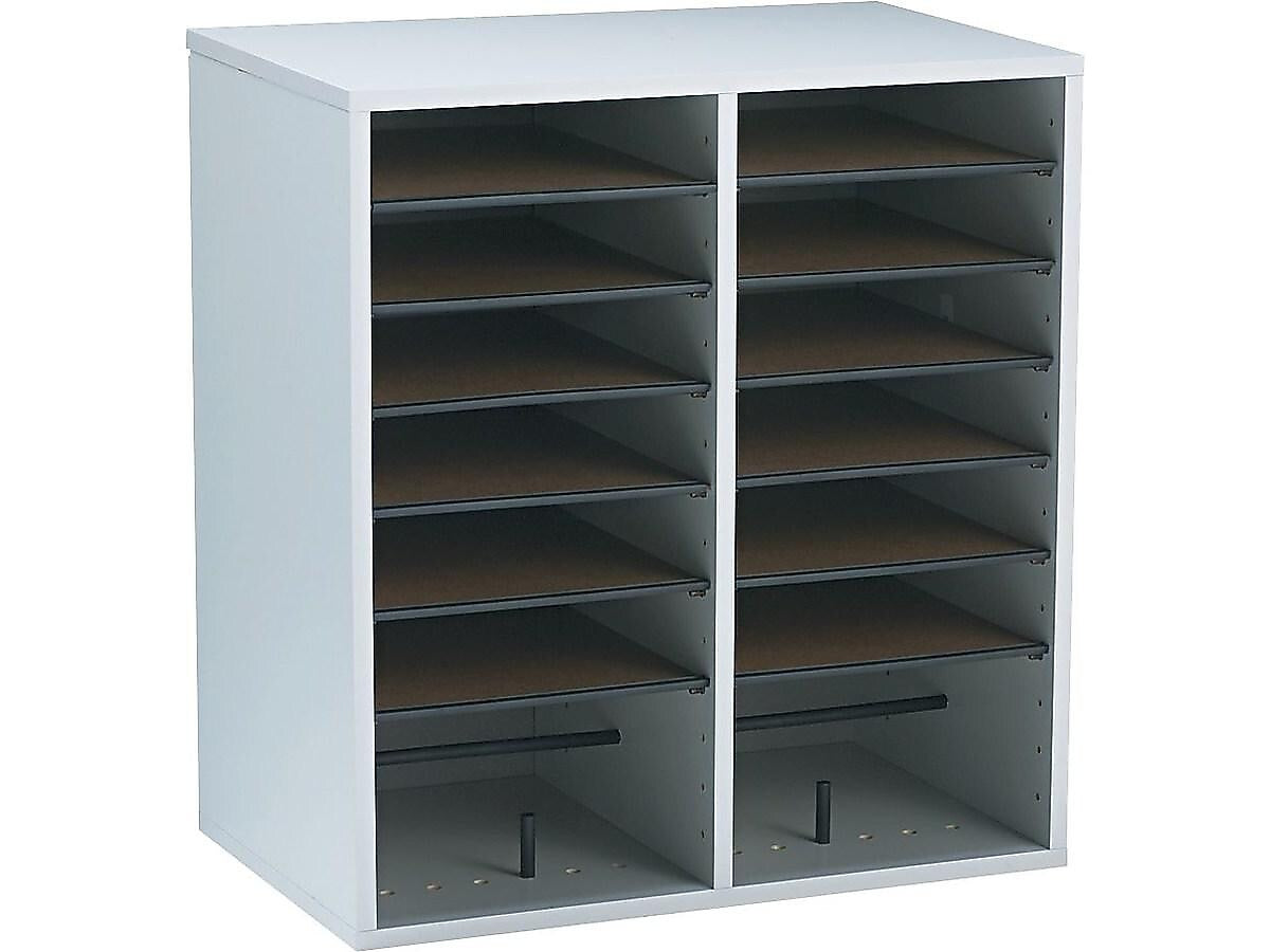 Safco Adjustable Wooden File Organizer, Gray (9422GR)