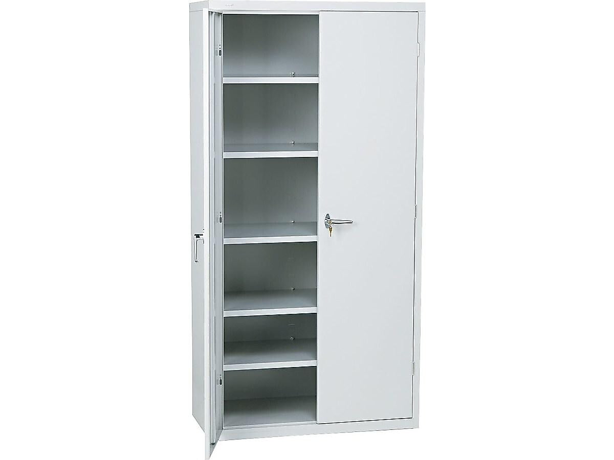 HON Brigade 72" Steel Storage Cabinet with 5 Shelves, Light Gray (HONSC1872Q)