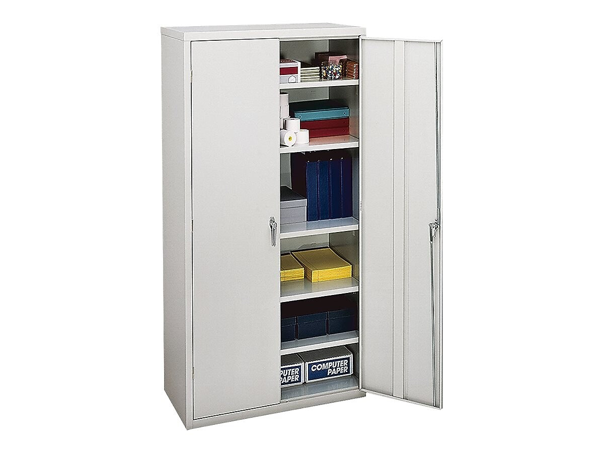HON Brigade 72" Steel Storage Cabinet with 5 Shelves, Light Gray (HONSC1872Q)