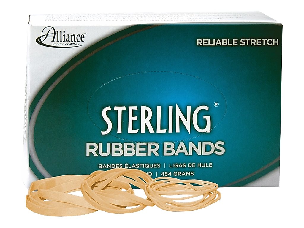 Alliance Sterling Multi-Purpose Assorted Rubber Bands, Natural Crepe, 500/Pack (24545)