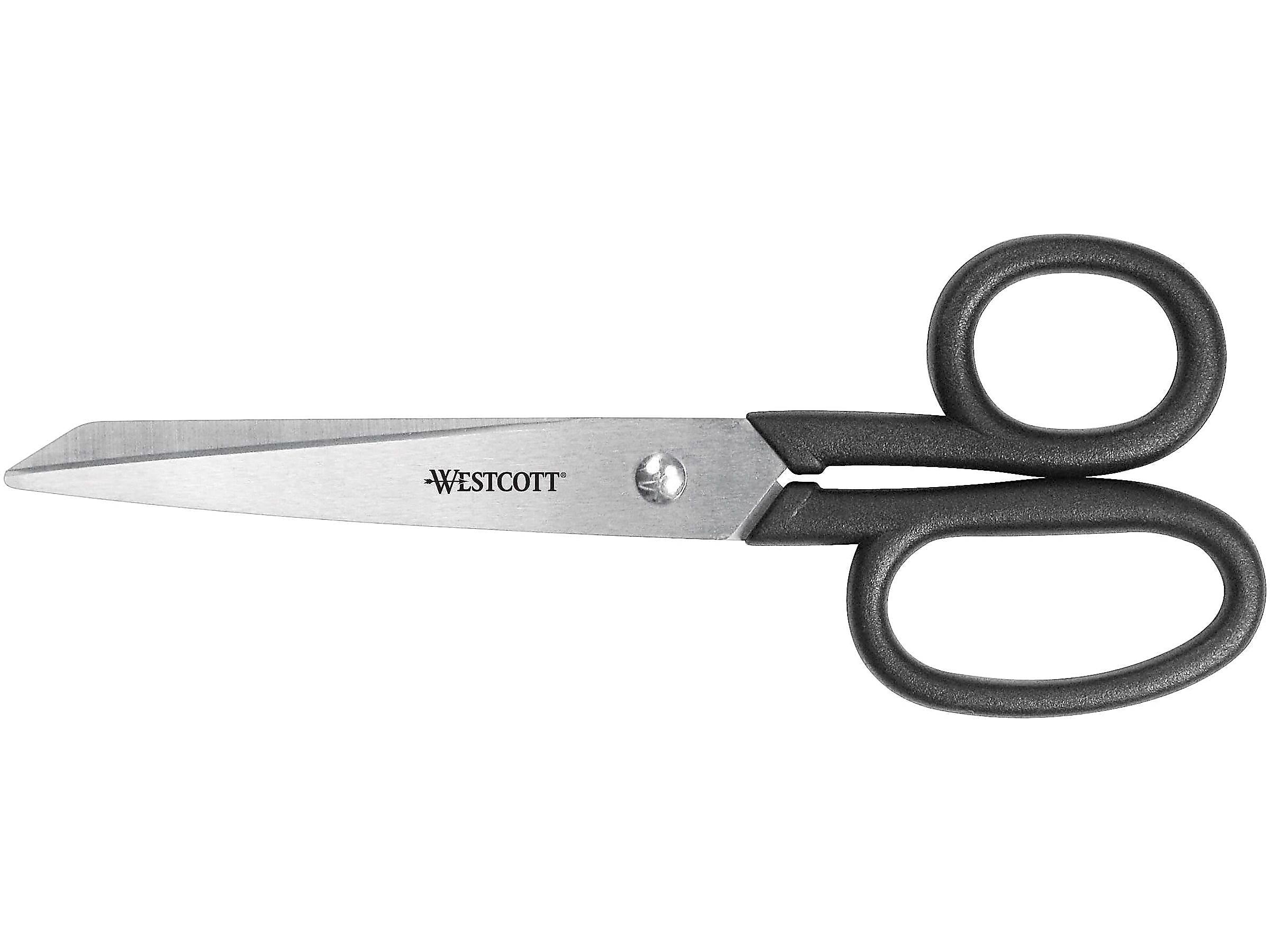 Westcott All Purpose Kleencut 7" Stainless Steel Scissors, Pointed Tip, Black (19017)