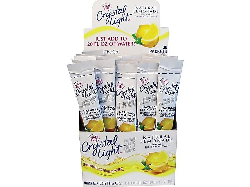 Crystal Light On The Go Natural Lemonade Drink Mix, 0.17 oz., 30/Box (00796)
