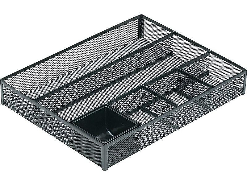 Rolodex Mesh 6-Compartment Drawer Organizer, Black (22131)