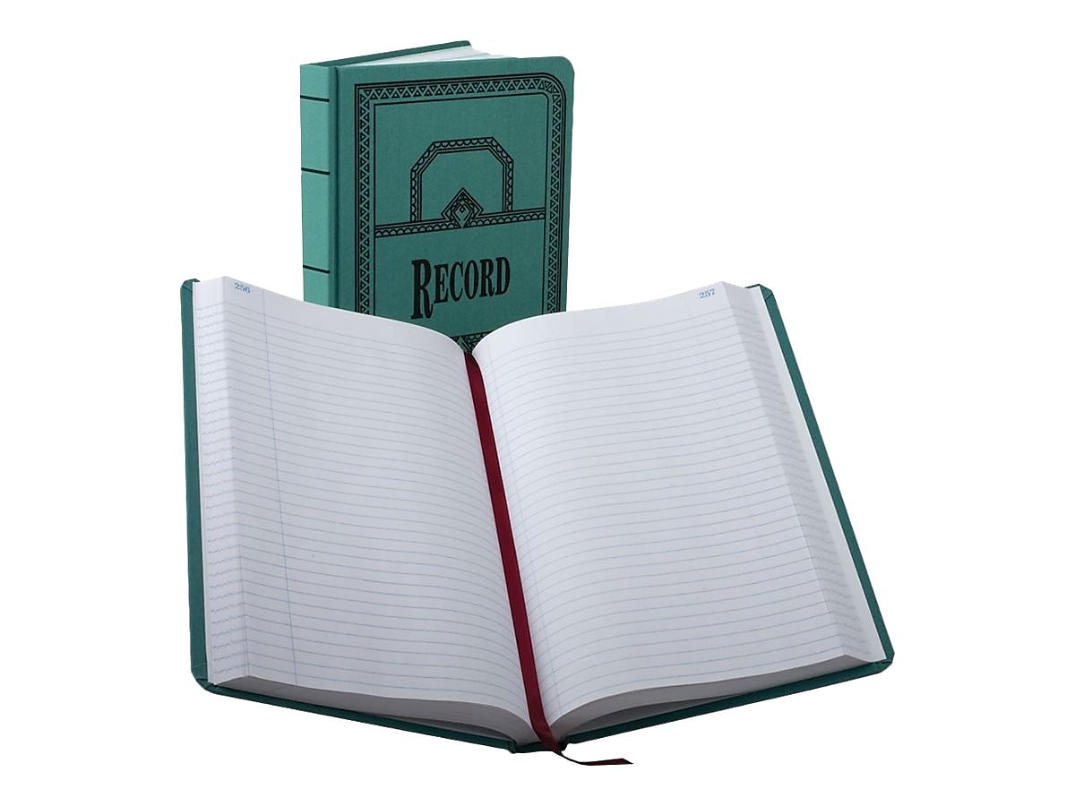 Boorum & Pease 66 Series Record Book, 7.63" x 12.13", Blue, 250 Sheets/Book (66-500-R)