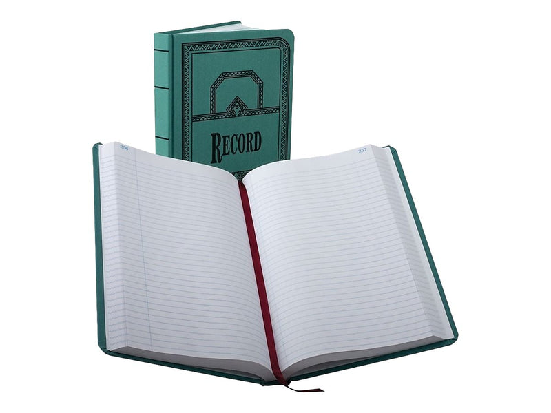 Boorum & Pease 66 Series Record Book, 7.63" x 12.13", Blue, 250 Sheets/Book (66-500-R)