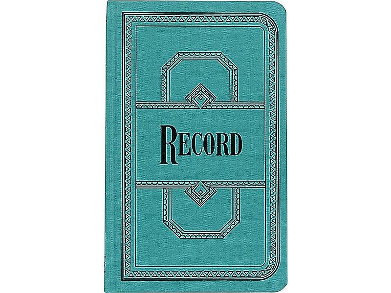 Boorum & Pease 66 Series Record Book, 7.63" x 12.13", Blue, 250 Sheets/Book (66-500-R)