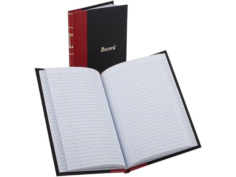 Boorum & Pease Gold Line Series Record Book, 5" x 7.5", Black/Red, 72 Sheets/Book (96304EE)