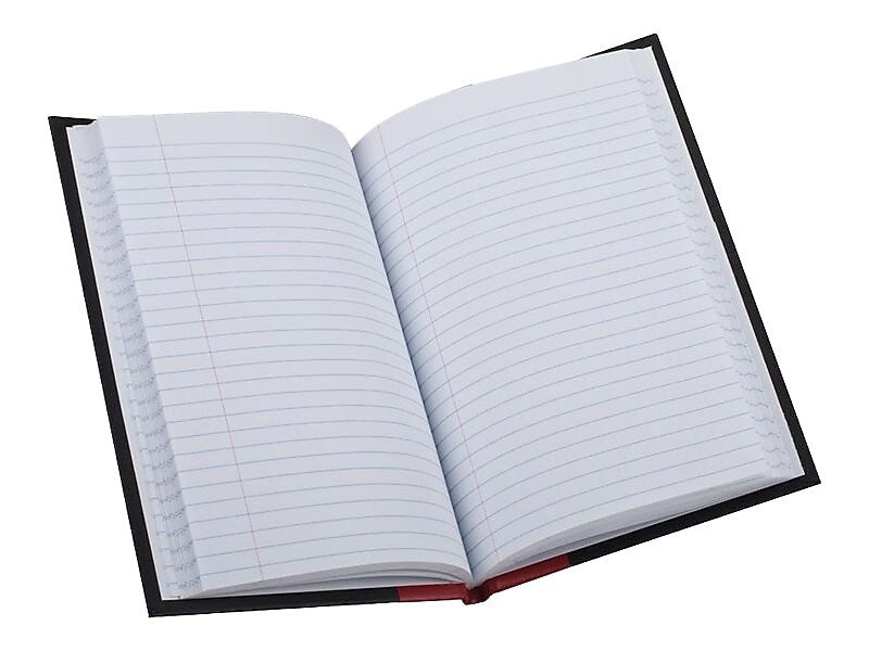 Boorum & Pease Gold Line Series Record Book, 5" x 7.5", Black/Red, 72 Sheets/Book (96304EE)