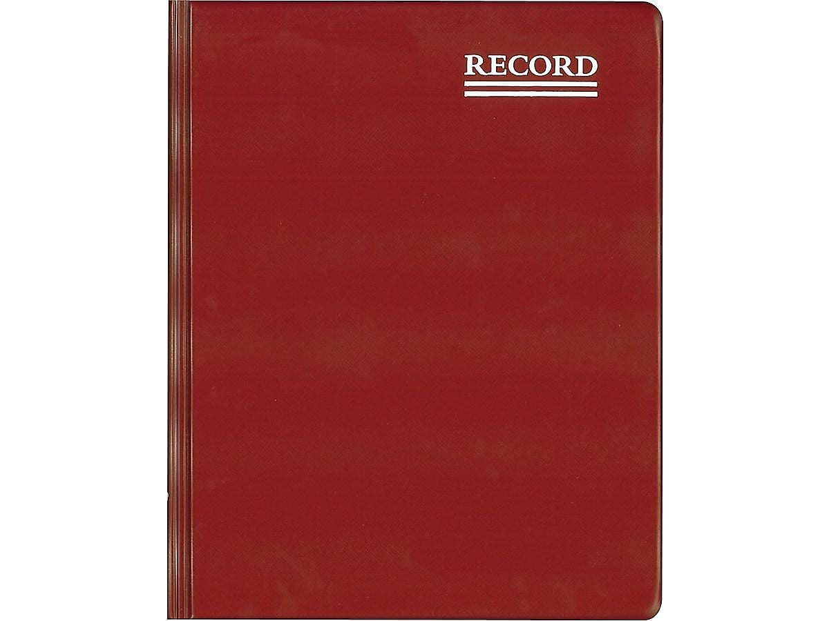 Rediform Vinyl Series Record Book, 8.38" x 10.38", Red, 150 Sheets/Book (57231)