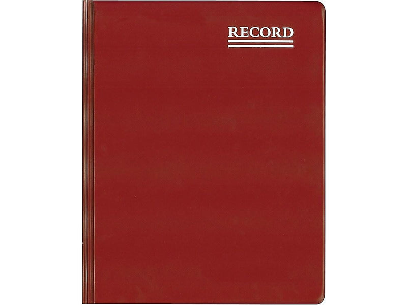 Rediform Vinyl Series Record Book, 8.38" x 10.38", Red, 150 Sheets/Book (57231)